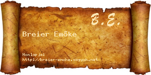 Breier Emőke névjegykártya